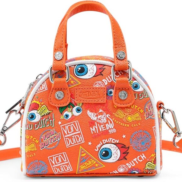 Von Dutch Handbags - Von Dutch Women's Jax Bowling Bag Purse Handbag with Shoulder Strap New NWT